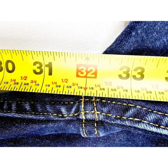 Levis Size 38X32 Men's Straight Blue Denim 5 Pocket Logo Zip Jeans - Picture 4 of 13